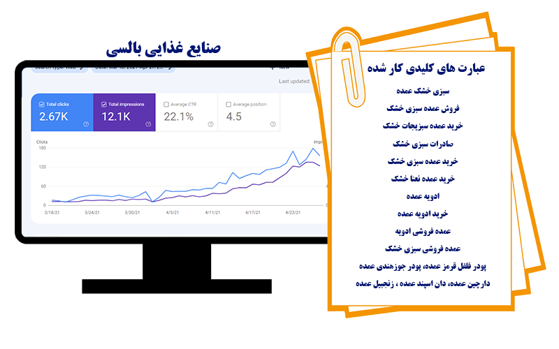 نمونه کار سئو سایت | سئوکار صنایع غذایی بالسی