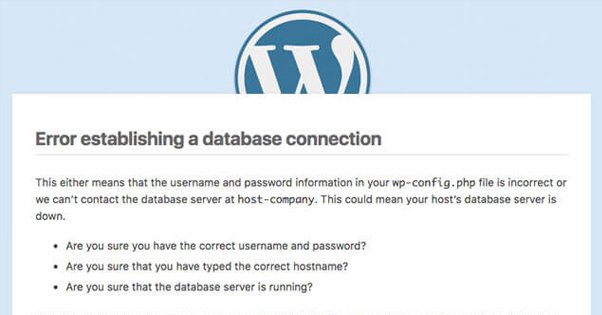 Error Establishing a Database Connection ارور